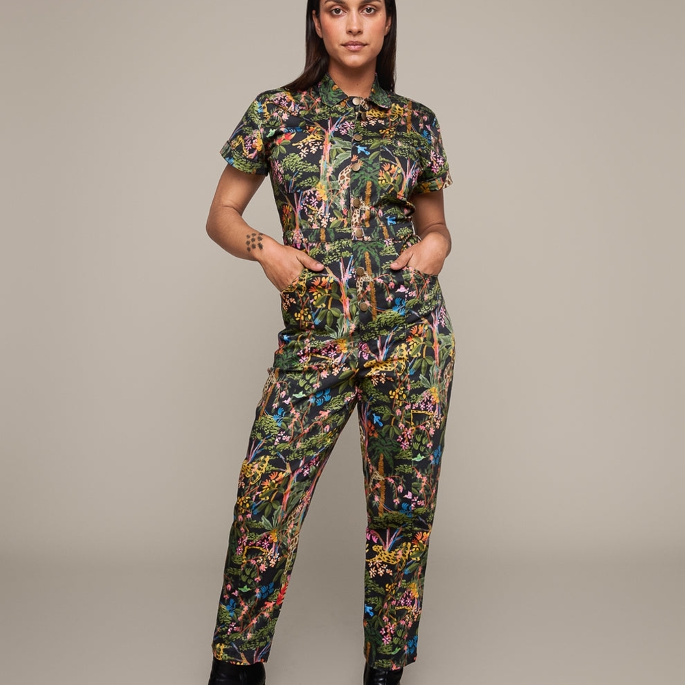 Mixed By Nasrin Jungle Print Jumpsuit - Medium Tall